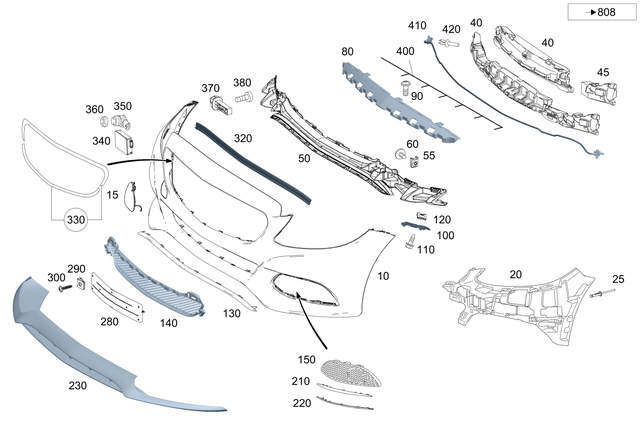 2058851501 - Detachable Parts: Trim, Bumper for Mercedes-Benz: C350e, C400, C450 AMG, C63 AMG Image image