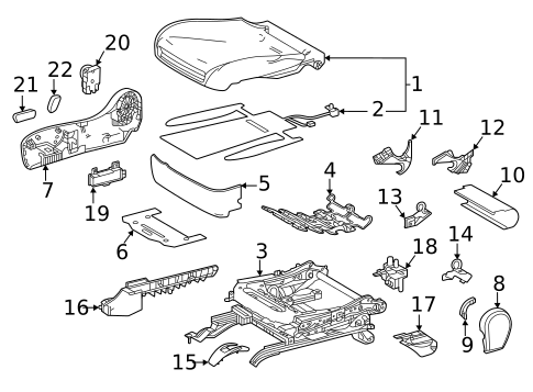 Passenger Seat Components for 2020 Toyota Mirai #0
