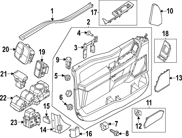 PC3Z2823942BB - Body: Door Trim Panel for Ford: F-250 Super Duty, F-350 Super Duty, F-450 Super Duty Image