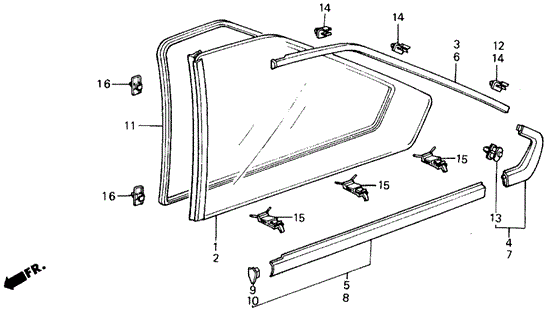 Quarter Window 3DR for 1987 Acura Integra #0