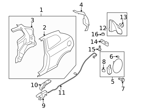 Quarter Panel & Components for 2008 Hyundai Accent #0