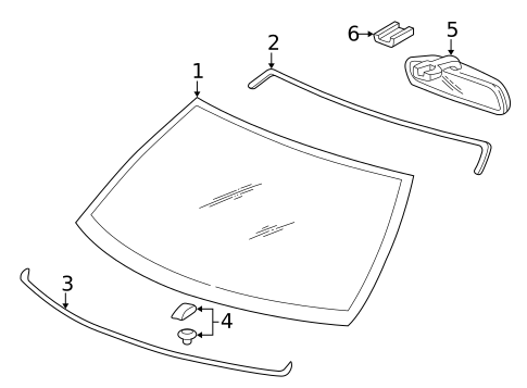 Glass - Windshield for 2001 Acura Integra #0