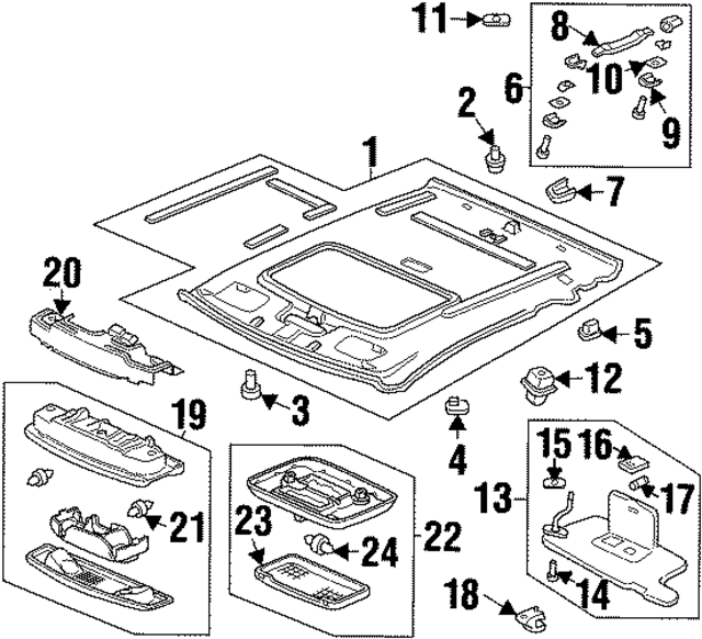 34250SY8A01ZA - : Dome Lamp Assembly for Acura Image