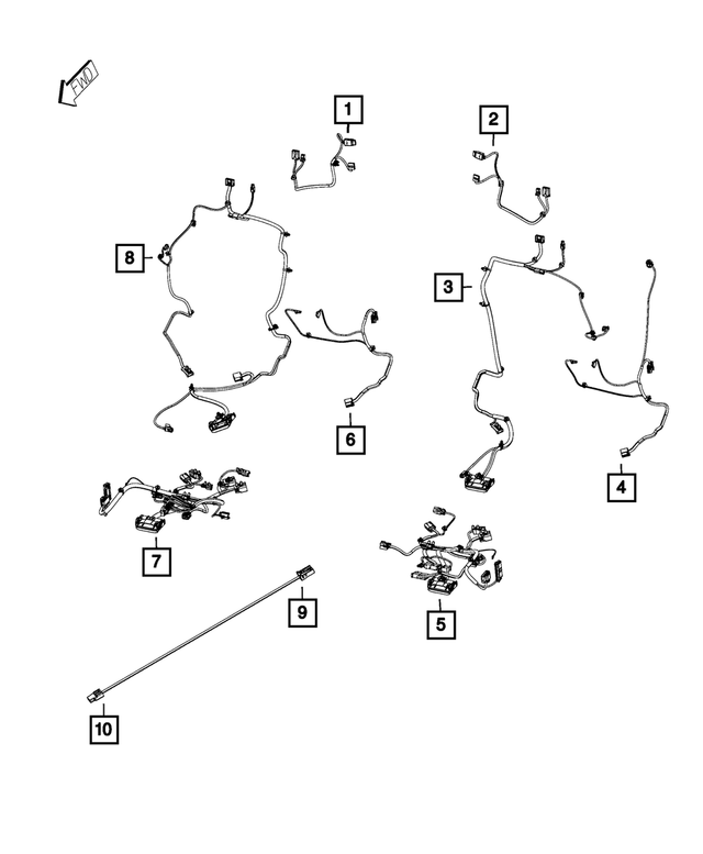 68274918AB - Electrical: Seat Recliner Wiring for Dodge: Durango | Jeep: Grand Cherokee, Grand Cherokee WK Image