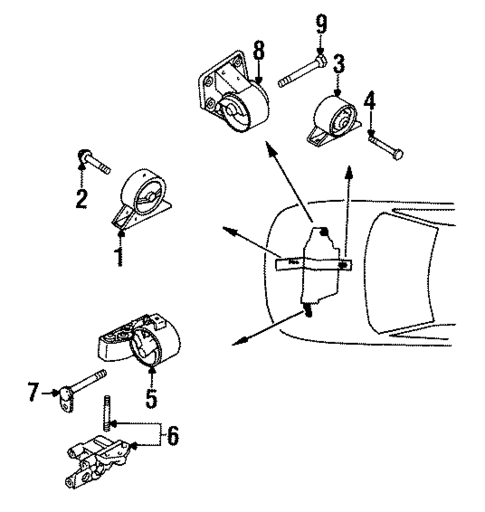 Engine Mounting for 1995 Mitsubishi Mirage #0