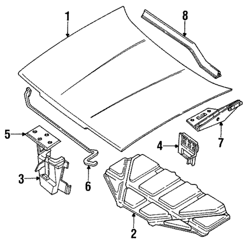 Hood & Components for 1992 Subaru Loyale #0