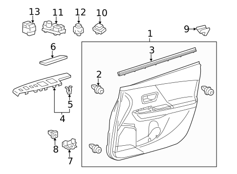 Interior Trim - Front Door for 2015 Toyota Prius V #0