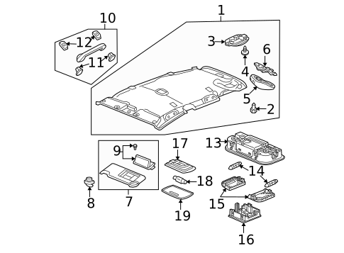 Interior Trim - Roof for 2013 Honda Fit #0