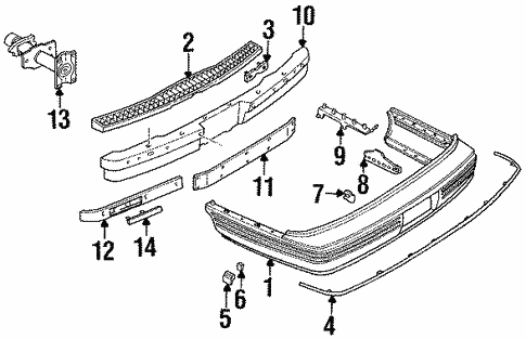 Bumper & Components - Rear for 1995 Oldsmobile 98 | OEM