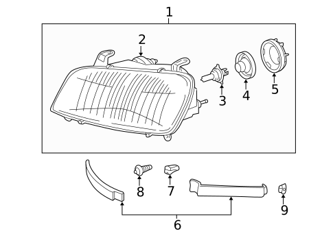 Headlamp Components for 1997 Toyota RAV4 #0
