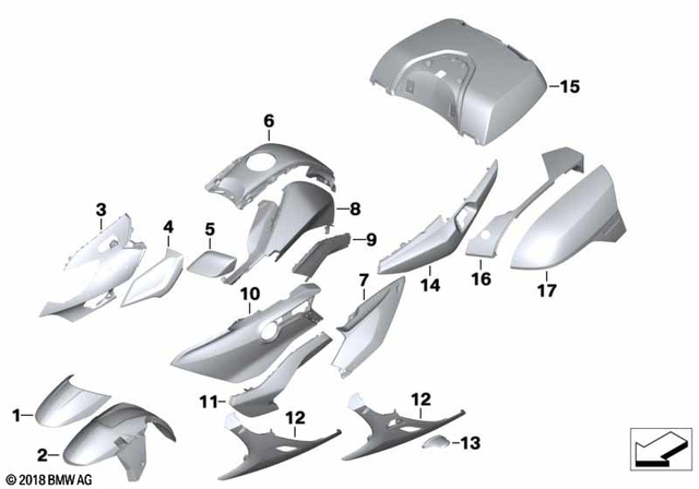 46638414310 - : Tank Trim, Right for BMW-Motorrad Image