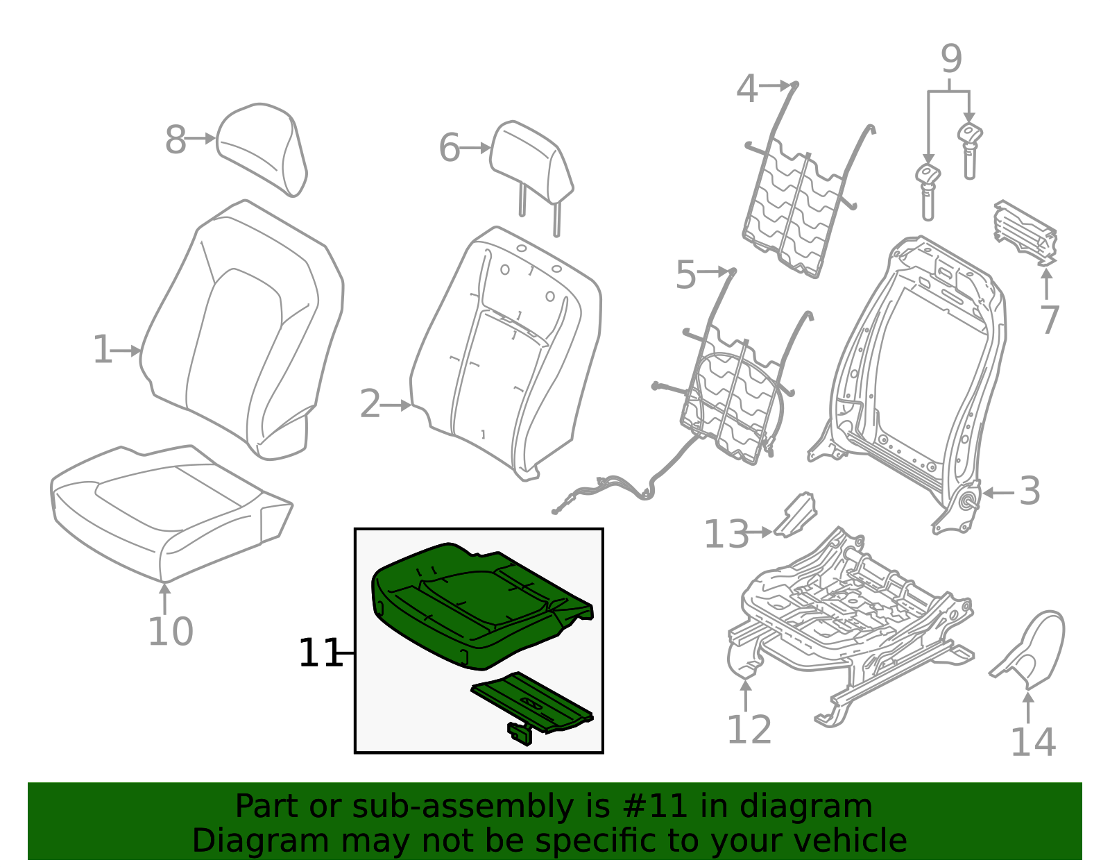 JL3Z-63632A22-B - Seat Cushion Pad 2018-2020 Ford F-150 | Ford
