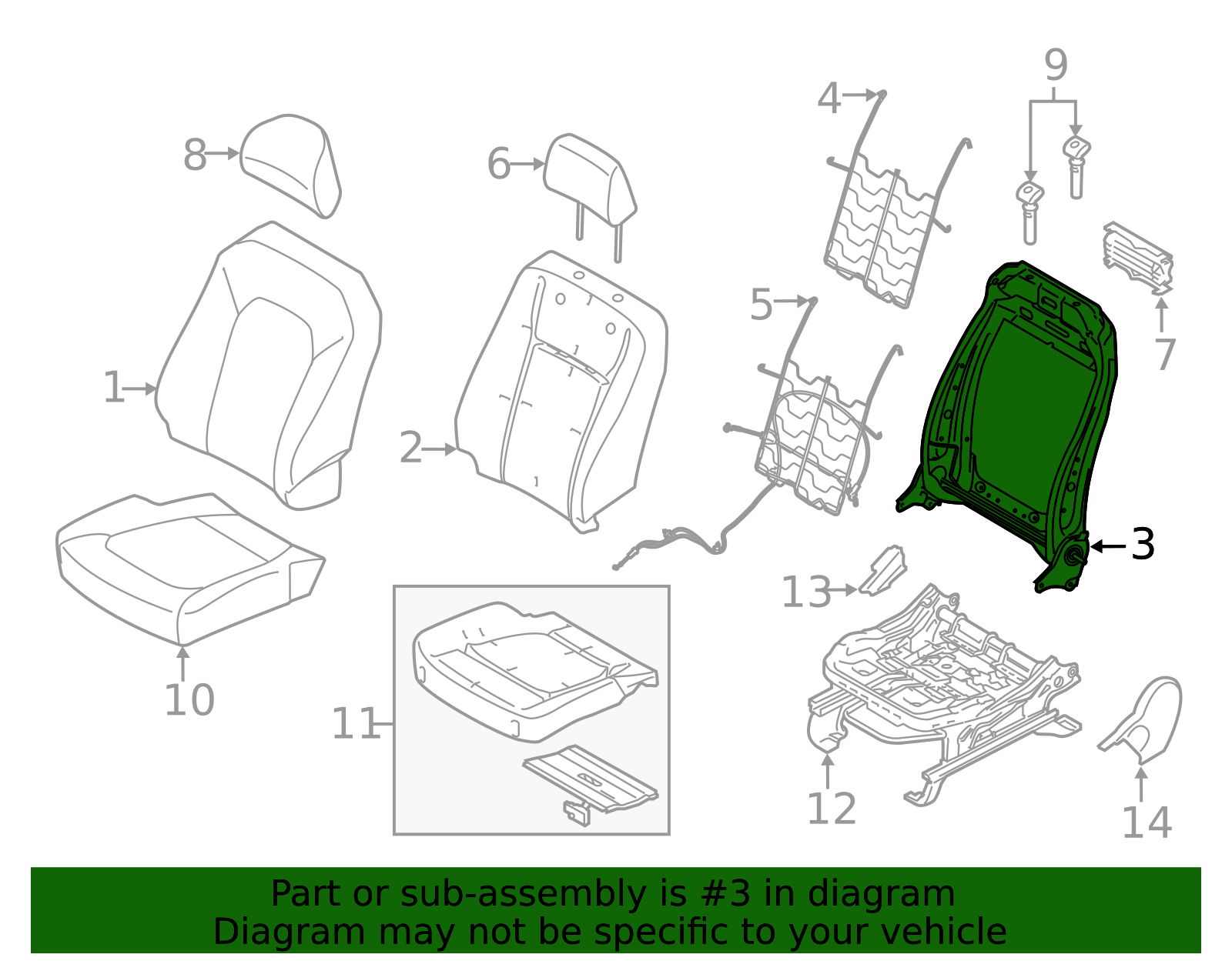 2015-2022 Ford Seat Back Frame NU5Z-7861018-G | OEM Parts Online