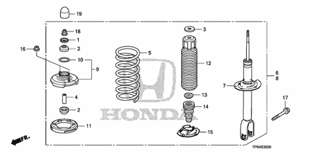 Rear Shock Absorber for 2012 Honda Crosstour #0