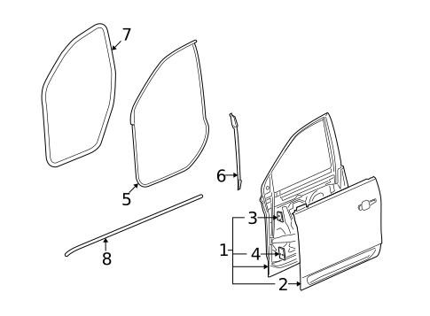 Door & Components for 2010 Buick Enclave #1