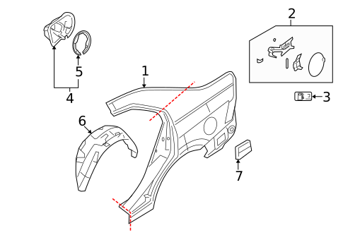Quarter Panel & Components for 2008 Ford Fusion #0