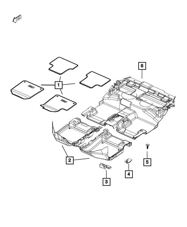 82214855AB - Interior Accessories: Mopar All-Weather Floor Mat Kit for Mopar Image