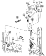 XG971D1AC - Interior Trim: Front Inner Seat Belt, Left for Chrysler: 300 | Dodge: Durango, Magnum Image
