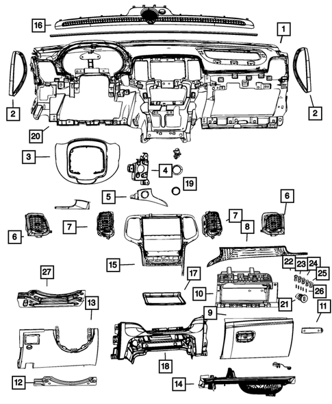 Instrument Panel for 2015 Dodge Durango #0