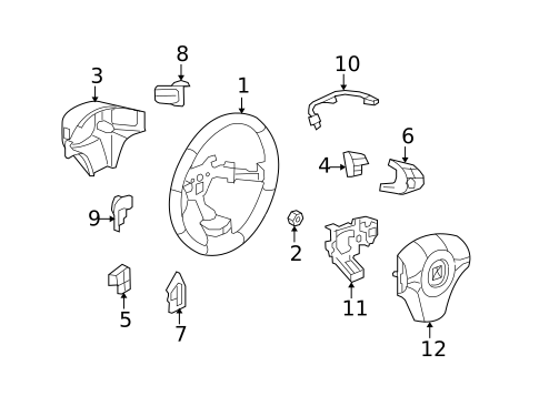 Steering Wheel & Trim for 2008 Saturn Aura #0
