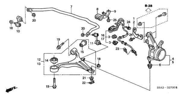 Front Knuckle - Front Lower Arm for 2003 Honda CR-V #0