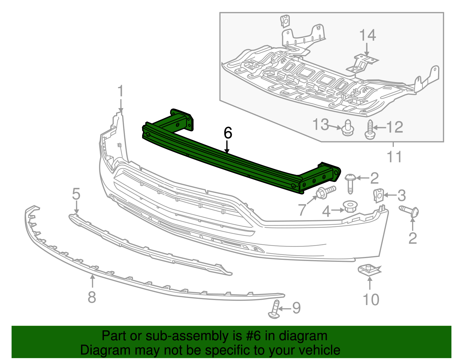 2013-2022 GM Front Bumper Lower Impact Bar 42607558 | Capital Chevy Parts