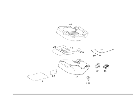 Rear Seat Cushion for 2012 Mercedes-Benz CLS 63 AMG&reg; #0