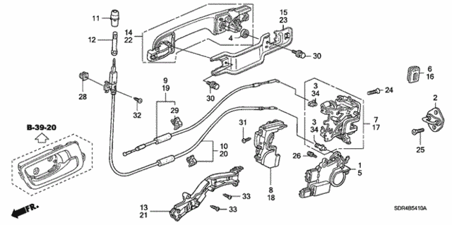 Rear Door Locks - Outer Handle for 2007 Honda Accord #0