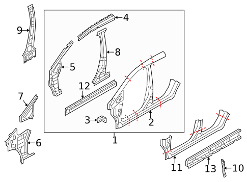 Center Pillar for 2012 Nissan LEAF #0