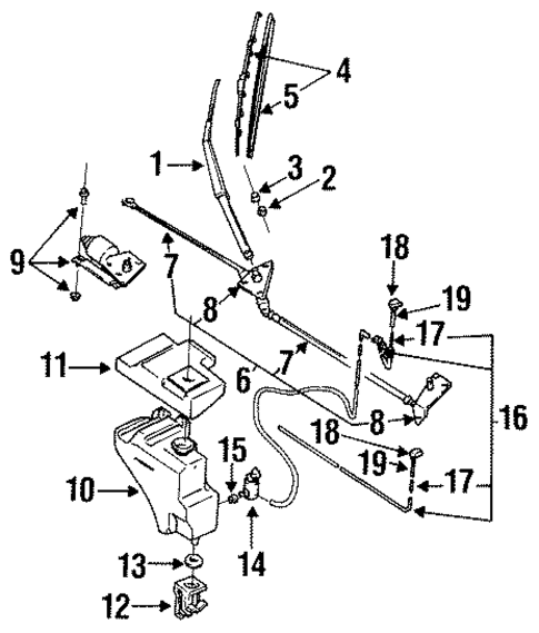 Wiper & Washer Components for 1993 Subaru SVX #1