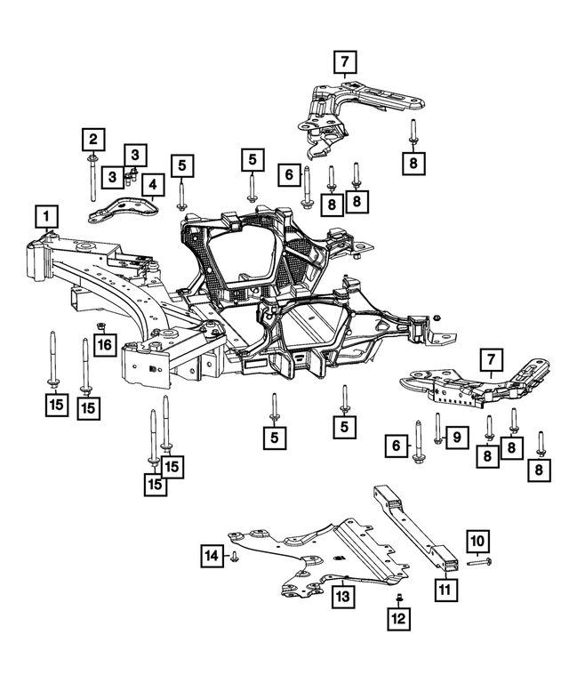 68438645AG - Front Suspension: Front Suspension Cradle for Jeep: Grand Cherokee, Grand Cherokee L Image