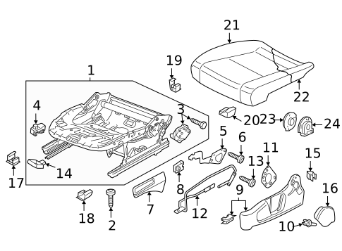 Driver Seat Components for 2021 Volkswagen Passat #1