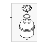 32416851217 - Steering: Reservoir Assembly for BMW: 318i, 318is, 318ti, 323Ci, 323i, 323is, 325, 325Ci, 325e, 325es, 325i, 325is, 325iX, 325xi, 328Ci, 328i, 328is, 330Ci, 330i, 330xi, 524td, 525i, 525iT, 525xi, 528e, 528i, 528i xDrive, 528xi, 530i, 530xi, 535i, 535i xDrive, 535xi, 540i, 545i, 550i, 645Ci, 650i, 735i, 735iL, 740i, 740iL, 750iL, L7, M3, M5, X3, X5, Z3, Z4, Z8 Image