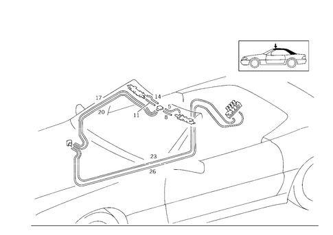 Folding Top Hydraulic Lines, Front for 1993 Mercedes-Benz 600SL #0