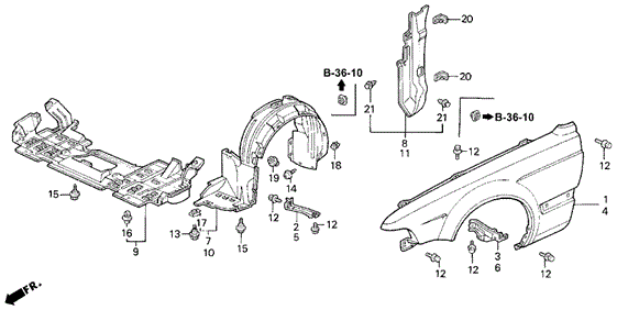 Front Fender for 1995 Acura Legend #0