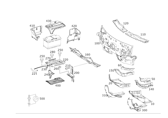 1152 - Cowl, Front Panel: Hexalobular Screw for Mercedes-Benz Image image