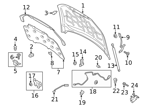Hood & Components for 2018 Lincoln MKZ #0