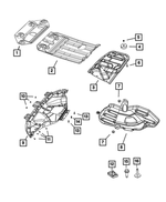 68137927AA - Frame, Bumper and Fascia: Transfer Case Skid Plate for Dodge: Durango | Jeep: Grand Cherokee, Grand Cherokee WK Image
