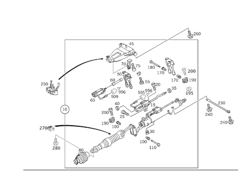 Steering Column Jacket Tube and Steering Shaft, Electrically Adjustable for 2005 Mercedes-Benz CLK500 #0