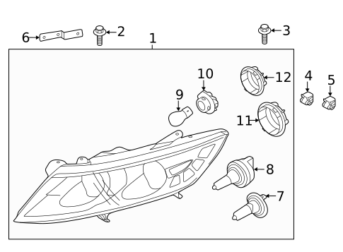 Headlamp Components for 2015 Kia Optima #5