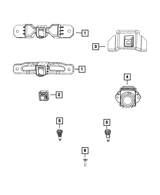 68615730AB - Exterior Ornamentation: Camera Bracket, Center for Mopar Image