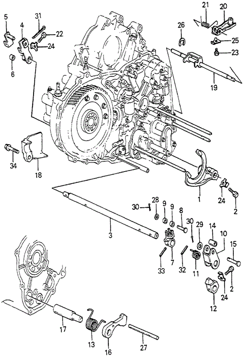 AT Control Lever - Throttle Valve Shaft for 1984 Honda Accord #0