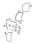68040034AE - Doors, Door Mirrors and Related Parts: Front Door Belt Weatherstrip, Right for Mopar Image