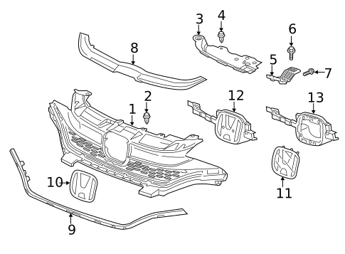 Grille & Components for 2019 Honda Fit #0