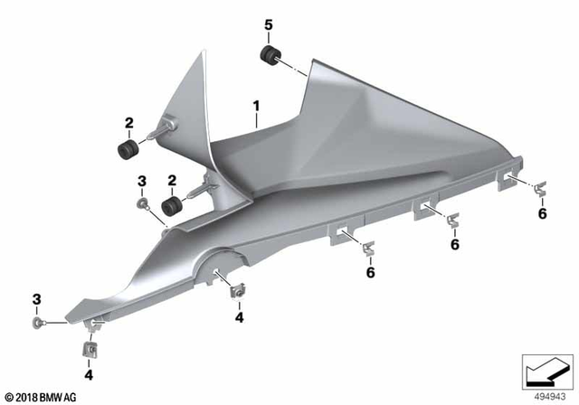 46638569788 - Frame and Mounting Parts: Side Trim, Upper Right -  for BMW-Motorrad Image