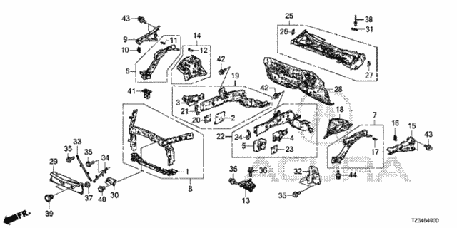 Front Bulkhead - Dashboard for 2015 Acura TLX #0