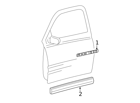 Exterior Trim - Front Door for 2003 Dodge Ram 1500 #0