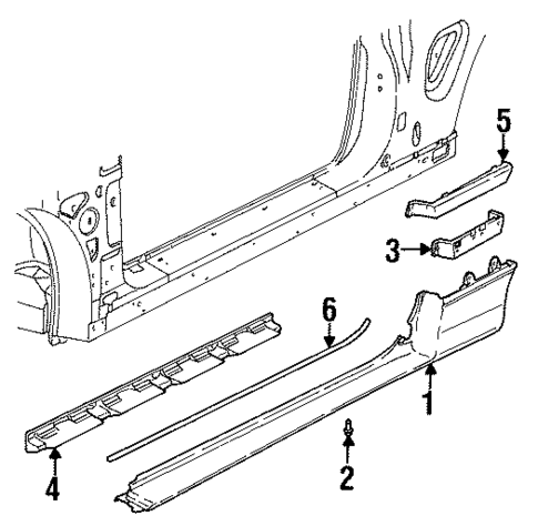 Exterior Trim - Pillars for 1994 Saturn SC2 #0