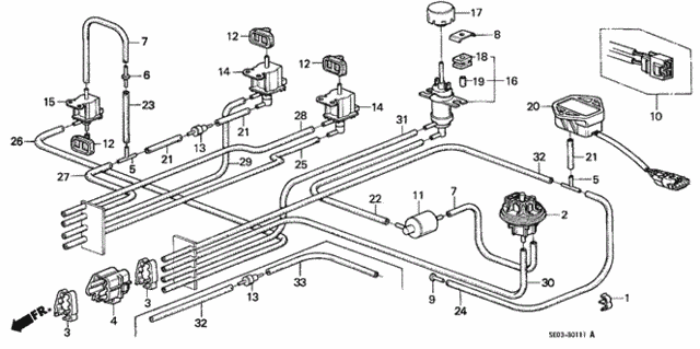 Air Cleaner Vacuum Tubing (PGM-FI) ('89) for 1989 Honda Accord #0