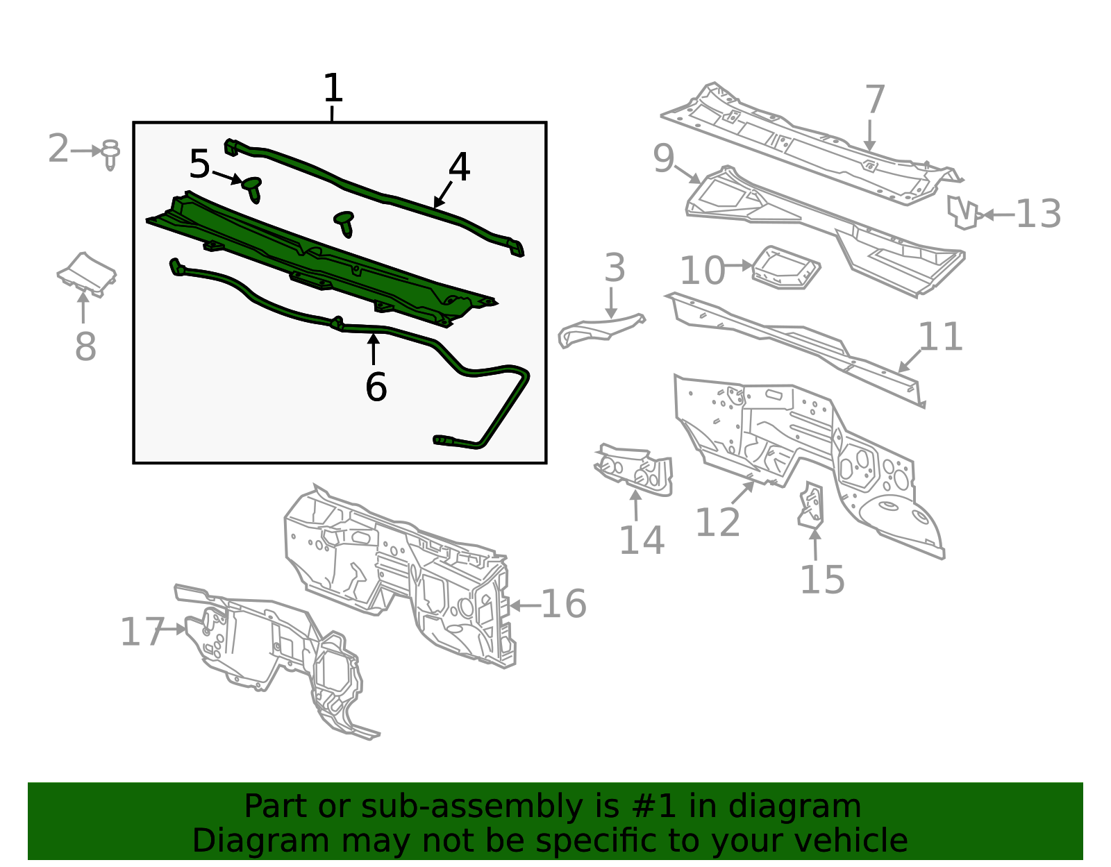 2014-2015 Chevrolet Silverado 1500 Air Inlet Grille Panel 23207951 GM ...